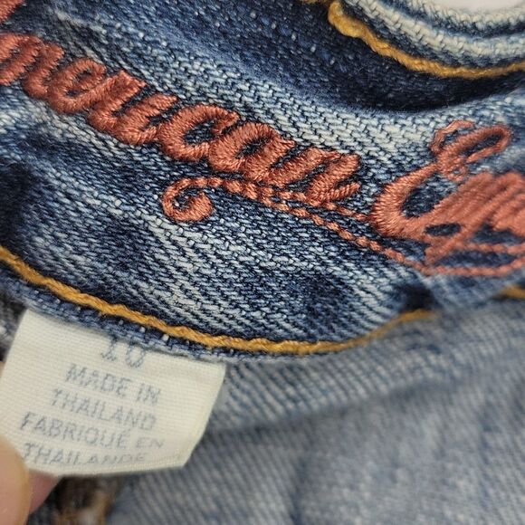 10 AEO mini denim jean skirt micro AMERICAN EAGLE OUTFITTERS medium large - Picture 7 of 11